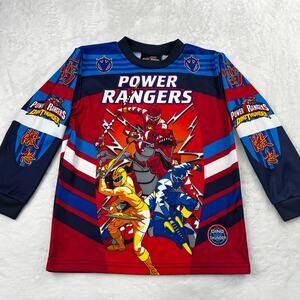 Power Rangers Vintage Kids Long Sleeve graphic Shirt size 5/6 Dino Thunder 2004